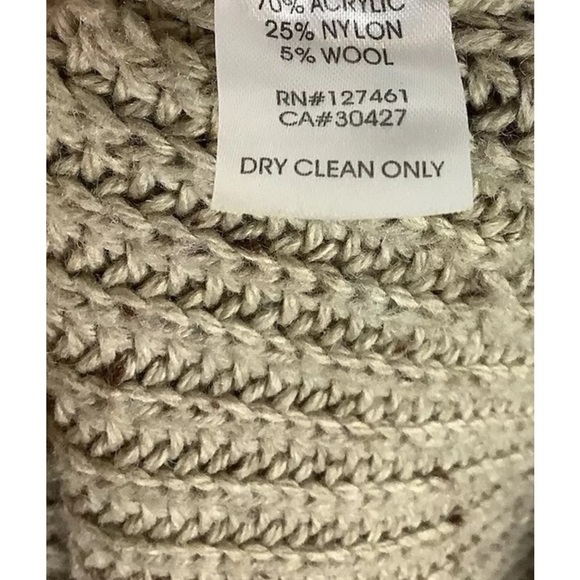 Wildfox Sz L Chunky Oversized Hole Distressed Sweater Brown Acrylic Wool - Picture 6 of 6